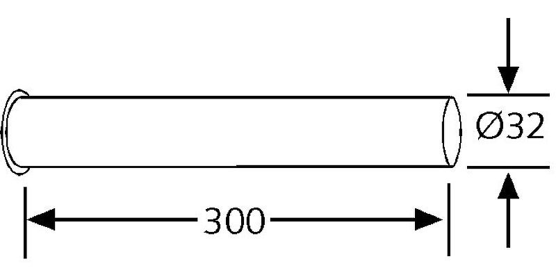 Труба отводная Kludi для сифона 30см хром 84502505-00