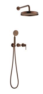 Смеситель встроенный Boheme + верхний+ ручной душ, ETERNA BRUSHED BRONZE брашированная бронза