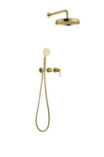 Смеситель встроенный Boheme + верхний+ ручной душ, ETERNA GOLD золото