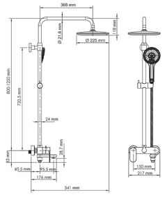 Wasserkraft A17401 Душевой комплект со смесителем для душа