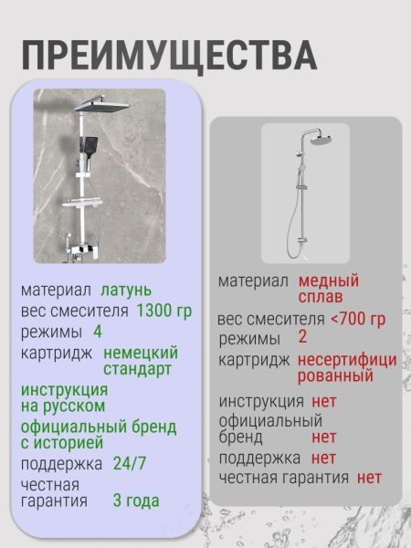 Душевая стойка Vexorus Classic B8003.CH хром