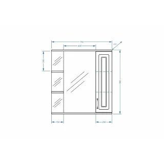 Зеркало-шкаф с подсветкой Stella Polar Кармела SP-00002032 75 см белое серебро