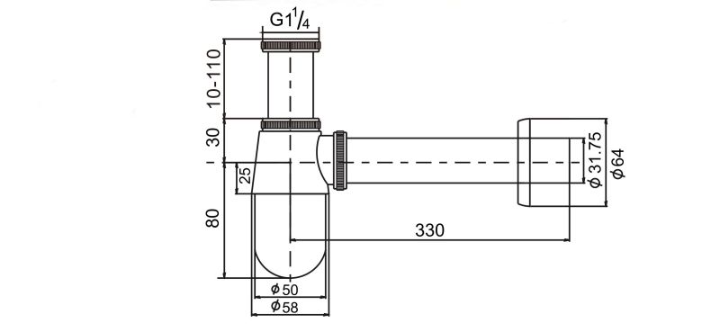 Сифон D&K для умывальника (DC9071)