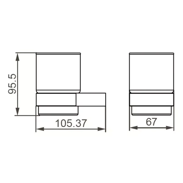 Стакан с держателем Aquanet 187060 хром