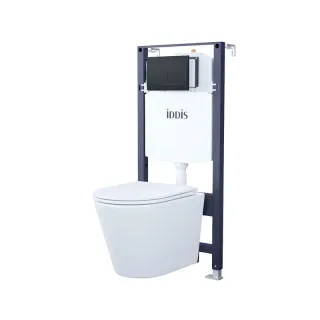 Комплект унитаз с инсталляцией IDDIS Бэйсик (Basic) BASC020i73 клавиша смыва чёрная