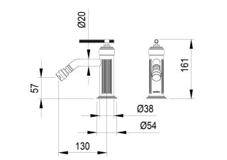 Смеситель для биде Boheme ETERNA GUN METAL оружейная сталь