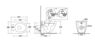 Приставной унитаз Kludi Resa D 24WCB0443 безободковый смыв торнадо белый
