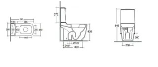Унитаз-компакт Kludi Resa S 27WCB0239 безободковый чёрный матовый