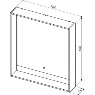 Зеркало с подсветкой Aquanet Милан 336405 80 см дуб светлый