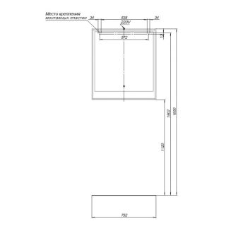 Зеркало с подсветкой Aquanet Милан 336405 80 см дуб светлый