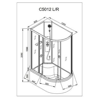 Душевая кабина Avacan C5012LN 120x80 см хром