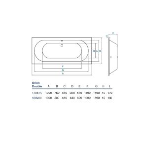 Акриловая ванна Koller Pool Orion Double ORIOND180X80 180х80