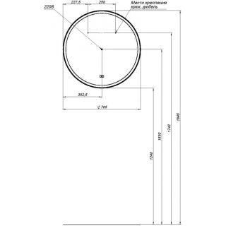 Зеркало с подсветкой Aquanet Тренд 316694 70 см чёрный
