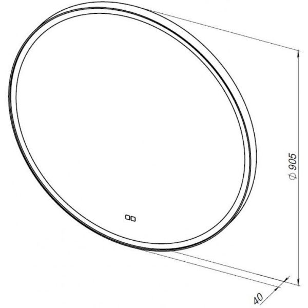 Зеркало с подсветкой Aquanet Тренд 316646 90 см чёрный