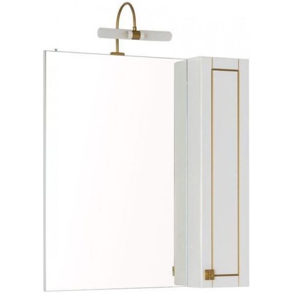 Зеркальный шкаф Aquanet Честер 186399 85 см белый/патина золото