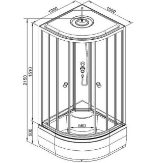 Душевая кабина Avacan L910GM 100x100 см хром