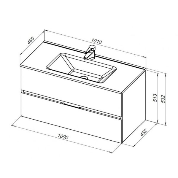 Тумба под раковину Aquanet Алвита New 334188 100 см дуб веллингтон табак