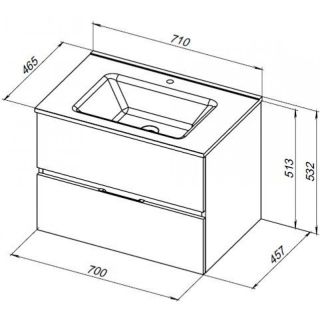 Тумба под раковину Aquanet Алвита New 334185 70 см дуб веллингтон табак