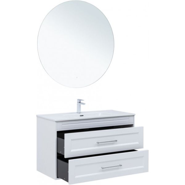 Тумба под раковину Aquanet Бостон New 306369 100 см белый сатин