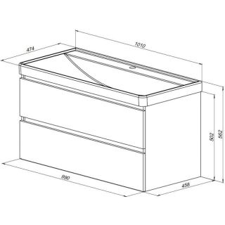 Тумба под раковину Aquanet Вега 2.0 337939 100 см бежевый
