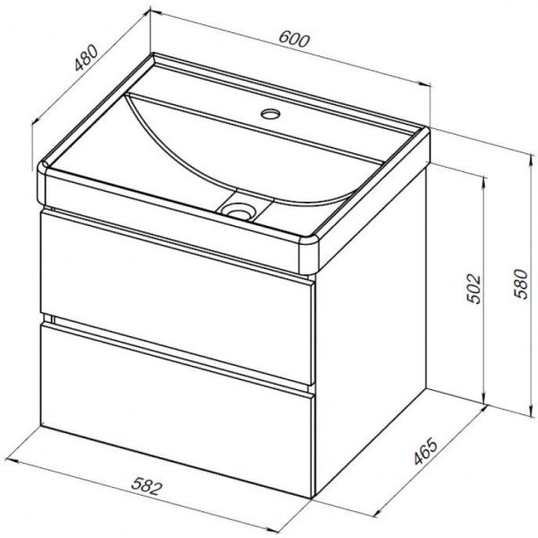 Тумба под раковину Aquanet Вега 2.0 337947 60 см маренго