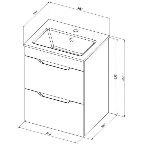 Тумба под раковину Aquanet Практика 330456 50 см маренго
