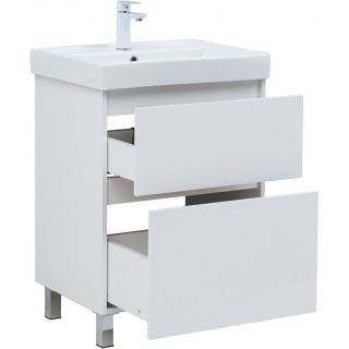 Тумба под раковину Aquanet Вега 344121 60 см белый глянец