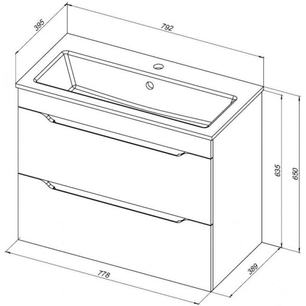 Тумба под раковину Aquanet Практика 330460 80 см маренго