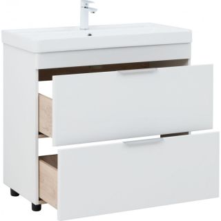 Тумба под раковину Aquanet Ирис New 336309 90 см белый глянец