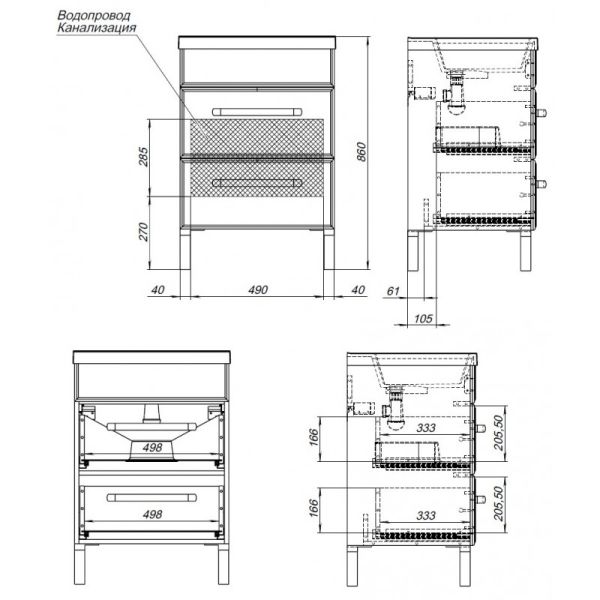 Тумба под раковину Aquanet Лукка 302396 60 см белый