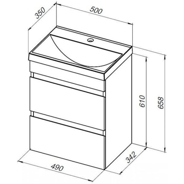 Тумба под раковину Aquanet Нота New 335416 50 см белый