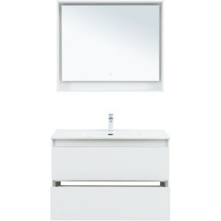 Тумба под раковину Aquanet Милан 336370 100 см белый глянец