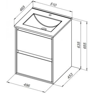 Тумба под раковину Aquanet Милан 336366 50 см белый глянец
