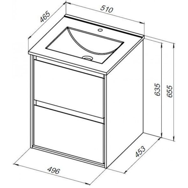 Тумба под раковину Aquanet Милан 336376 50 см дуб рустикальный