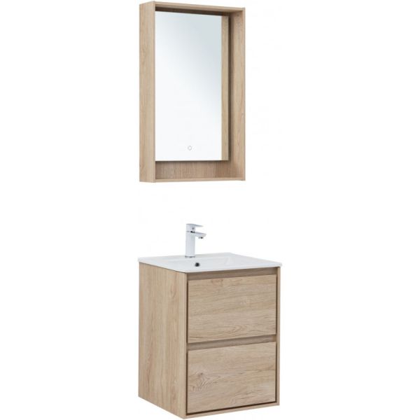 Тумба под раковину Aquanet Милан 336381 50 см дуб светлый