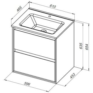 Тумба под раковину Aquanet Милан 336377 60 см дуб рустикальный