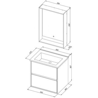Тумба под раковину Aquanet Милан 339965 65 см белый глянец