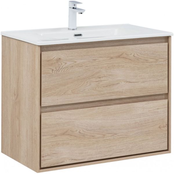 Тумба под раковину Aquanet Милан 336384 80 см дуб светлый