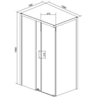 Душевой уголок Ceruttispa VITO110BF R 110x80 см профиль хром стекло прозрачное