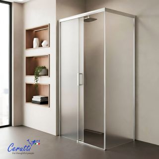 Душевой уголок Ceruttispa VITO110BF R 110x80 см профиль хром стекло прозрачное