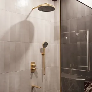 Душевой комплект Vincea Domus VSFW-5DM1BG золото брашированное