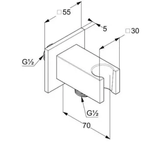 Шланговое подключение Kludi A-QA 65569N5-00 с держателем лейки брашированный никель