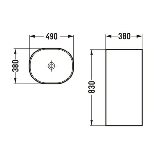 Раковина SantiLine SL-4027 белая 49 см