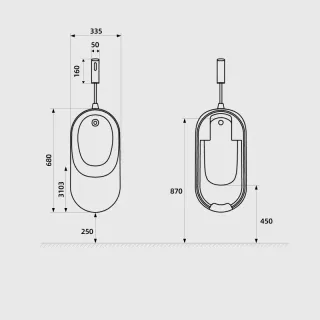 Писсуар подвесной SantiLine SL-6008 белый