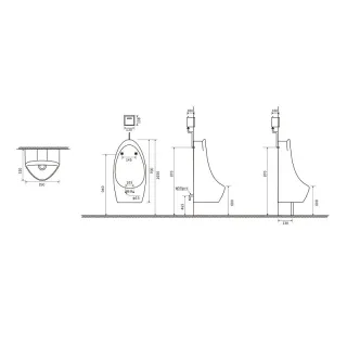 Писсуар подвесной SantiLine SL-6009 белый