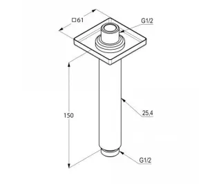 Кронштейн для верхнего душа Kludi A-QA 66535N0-00 15 см брашированное золото