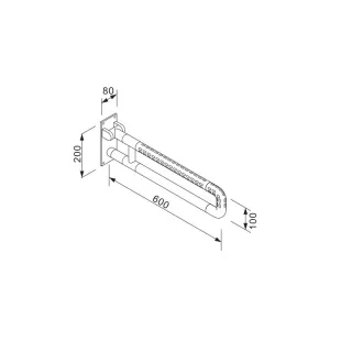 Поручень настенный SantiLine SL-3012 откидной цвет белый
