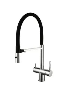 Смеситель для кухни Vincea VKF-120CH черный хром глянцевый