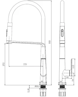 Смеситель для кухни Vincea VKF-118CH хром глянцевый