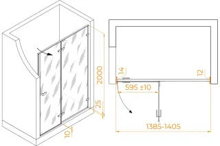 Душевая дверь RGW SV-004 353200414-21 120 см профиль хром стекло матовое